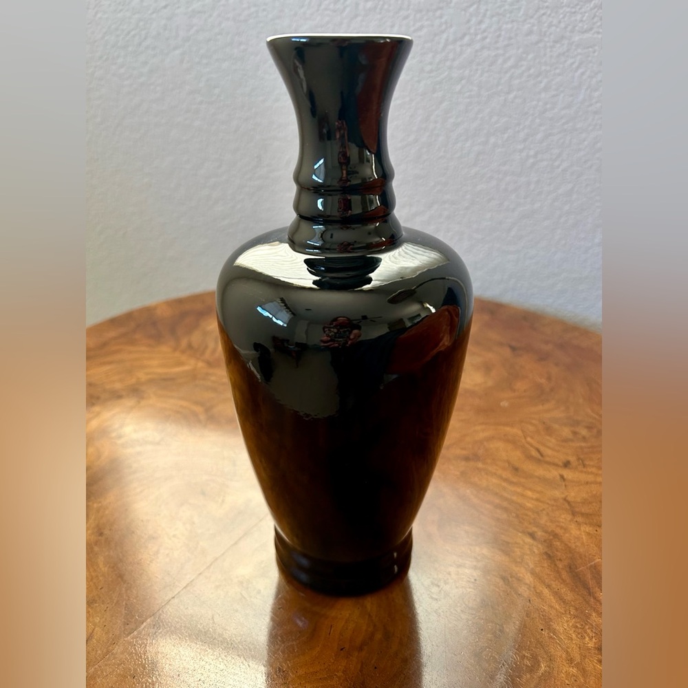 Vintage Black Amethyst Glass Vase